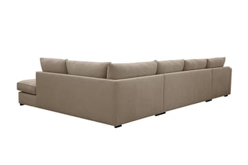 Rossita Lyx 5-sits Högervänd U-formad Extra djup Soffa med Divan och Schäslong i Tyg - Brun - Products - Möbler - Soffa - U-soffa