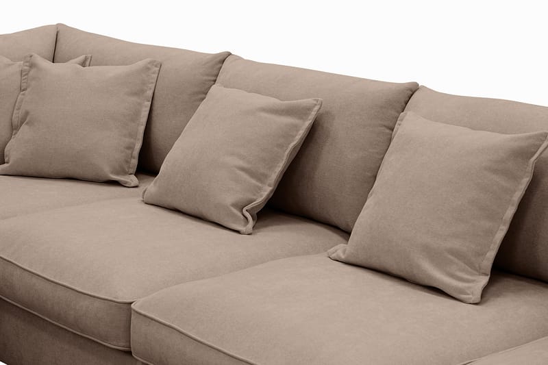 Rossita Lyx 5-sits Högervänd U-formad Extra djup Soffa med Divan och Schäslong i Tyg - Mörkbrun - Products - Möbler - Soffa - U-soffa
