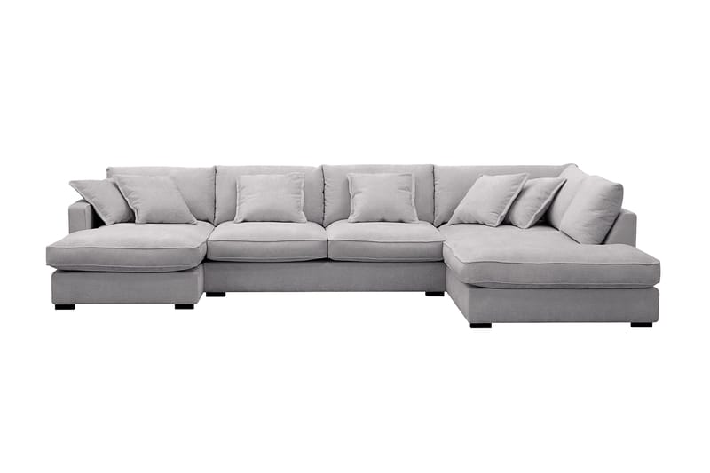 Rossita Lyx 5-sits Vänstervänd U-formad Extra djup Soffa med Divan och Schäslong i Chenille, Grå