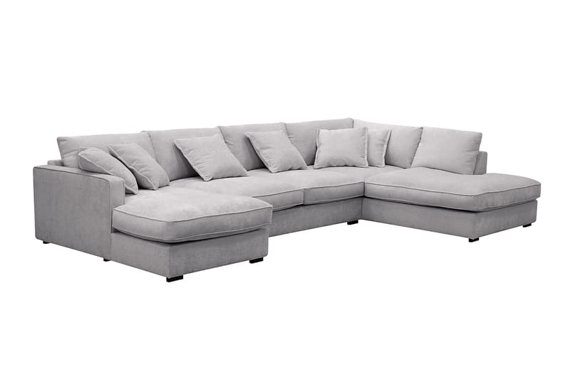 Rossita Lyx 5-sits Vänstervänd U-formad Extra djup Soffa med Divan och Schäslong i Chenille - Grå - Products - Möbler - Soffa - U-soffa
