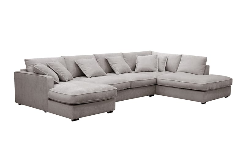 Rossita Lyx 5-sits Vänstervänd U-formad Extra djup Soffa med Divan och Schäslong i Chenille - Grå/Brun - Products - Möbler - Soffa - U-soffa