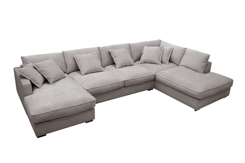 Rossita Lyx 5-sits Vänstervänd U-formad Extra djup Soffa med Divan och Schäslong i Chenille - Grå/Brun - Products - Möbler - Soffa - U-soffa