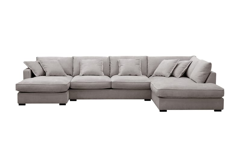 Rossita Lyx 5-sits Vänstervänd U-formad Extra djup Soffa med Divan och Schäslong i Chenille - Grå/Brun - Products - Möbler - Soffa - U-soffa