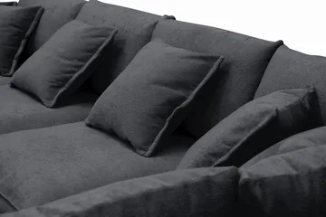 Rossita Lyx 5-sits Vänstervänd U-formad Extra djup Soffa med Divan och Schäslong i Chenille - Svart - Products - Möbler - Soffa - U-soffa