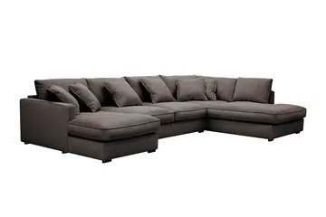 Rossita Lyx 5-sits Vänstervänd U-formad Extra djup Soffa med Divan och Schäslong i Manchester - Brun - Products - Möbler - Soffa - U-soffa