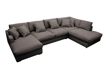 Rossita Lyx 5-sits Vänstervänd U-formad Extra djup Soffa med Divan och Schäslong i Manchester - Brun - Products - Möbler - Soffa - U-soffa