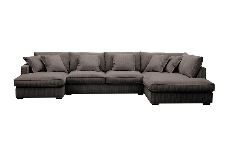 Rossita Lyx 5-sits Vänstervänd U-formad Extra djup Soffa med Divan och Schäslong i Manchester, Brun