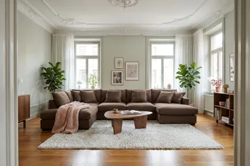 Rossita Lyx 5-sits Vänstervänd U-formad Extra djup Soffa med Divan och Schäslong i Manchester - Mörkbrun - Products - Möbler - Soffa - U-soffa