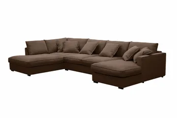 Rossita Lyx 5-sits Vänstervänd U-formad Extra djup Soffa med Divan och Schäslong i Manchester - Mörkbrun - Products - Möbler - Soffa - U-soffa