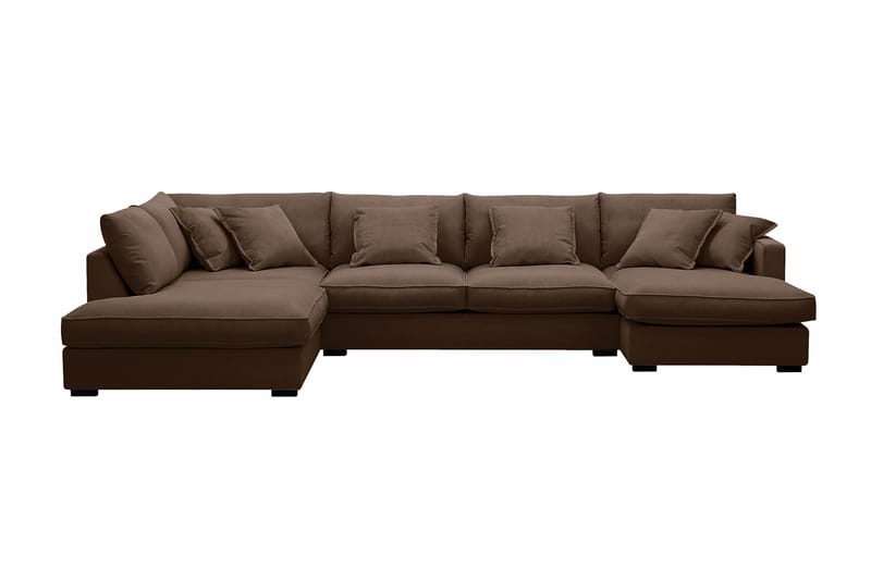 Rossita Lyx 5-sits Vänstervänd U-formad Extra djup Soffa med Divan och Schäslong i Manchester - Mörkbrun - Products - Möbler - Soffa - U-soffa