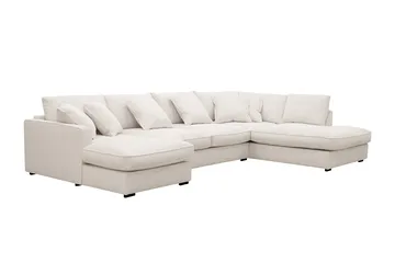Rossita Lyx 5-sits Vänstervänd U-formad Extra djup Soffa med Divan och Schäslong i Manchester - Naturvit - Products - Möbler - Soffa - U-soffa