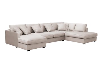 Rossita Lyx 5-sits Vänstervänd U-formad Extra djup Soffa med Divan och Schäslong i Sammet - Beige - Products - Möbler - Soffa - Sammetssoffa