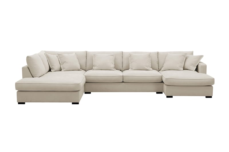 Rossita Lyx 5-sits Vänstervänd U-formad Extra djup Soffa med Divan och Schäslong i Tyg - Beige - Products - Möbler - Soffa - U-soffa