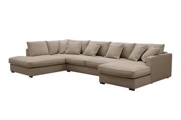 Rossita Lyx 5-sits Vänstervänd U-formad Extra djup Soffa med Divan och Schäslong i Tyg - Brun - Products - Möbler - Soffa - U-soffa