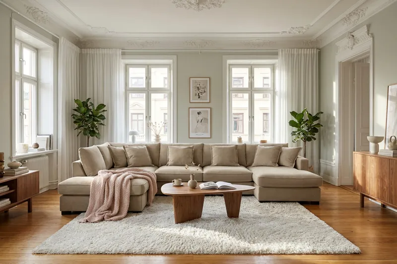 Rossita Lyx 5-sits Vänstervänd U-formad Extra djup Soffa med Divan och Schäslong i Tyg - Brun - Products - Möbler - Soffa - U-soffa