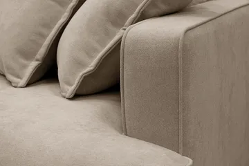 Rossita Lyx 5-sits Vänstervänd U-formad Extra djup Soffa med Divan och Schäslong i Tyg - Brun - Products - Möbler - Soffa - U-soffa