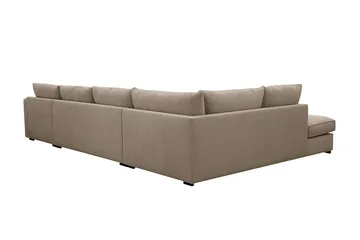 Rossita Lyx 5-sits Vänstervänd U-formad Extra djup Soffa med Divan och Schäslong i Tyg - Brun - Products - Möbler - Soffa - U-soffa