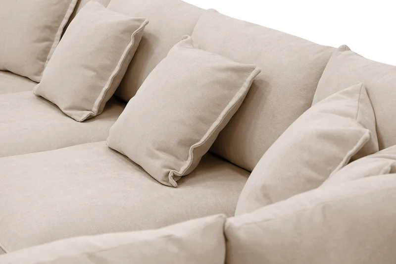 Rossita Lyx 5-sits Vänstervänd U-formad Extra djup Soffa med Divan och Schäslong i Tyg - Ljusbrun - Products - Möbler - Soffa - U-soffa