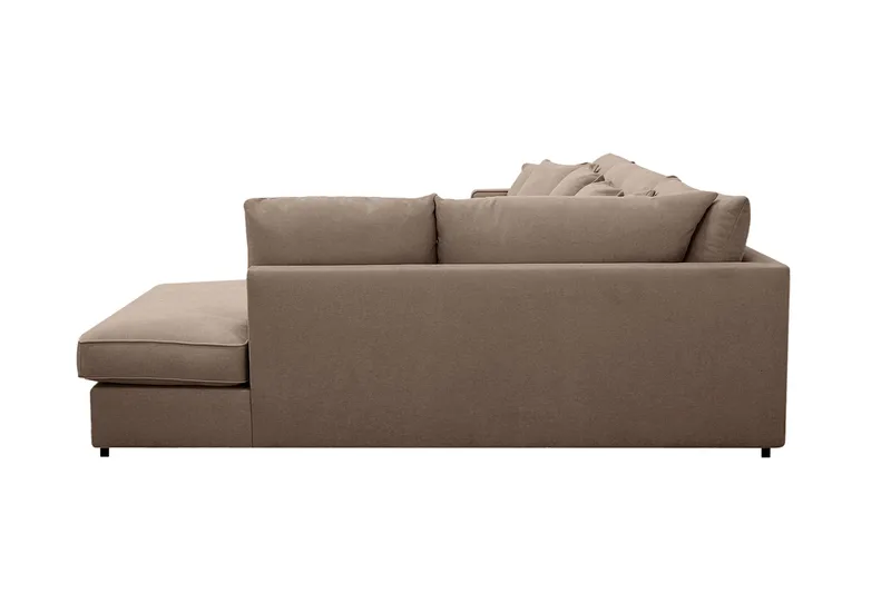 Rossita Lyx 5-sits Vänstervänd U-formad Extra djup Soffa med Divan och Schäslong i Tyg - Mörkbrun - Products - Möbler - Soffa - U-soffa