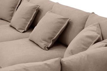 Rossita Lyx 5-sits Vänstervänd U-formad Extra djup Soffa med Divan och Schäslong i Tyg - Mörkbrun - Products - Möbler - Soffa - U-soffa