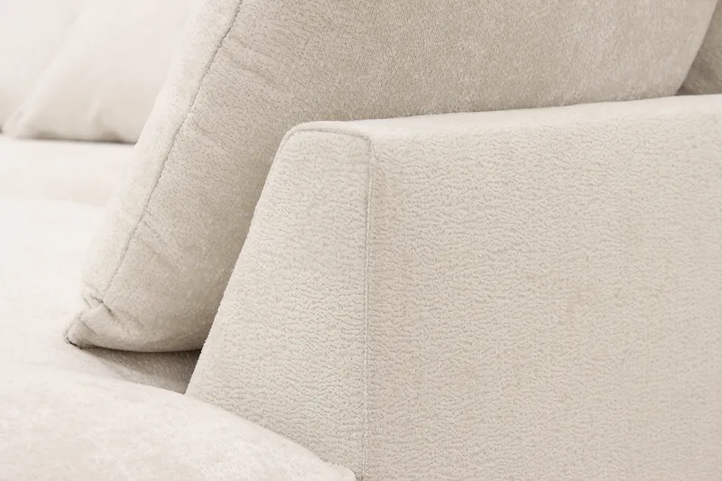 Rossita Lyx 6-sits Högervänd U-formad Extra djup Soffa med Divan och Schäslong i Chenille - Beige - Products - Möbler - Soffa - U-soffa