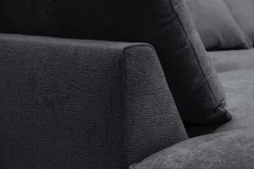 Rossita Lyx 6-sits Högervänd U-formad Extra djup Soffa med Divan och Schäslong i Chenille - Svart - Products - Möbler - Soffa - U-soffa
