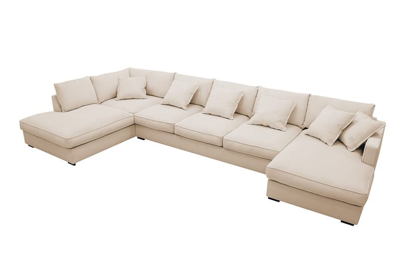 Rossita Lyx 6-sits Högervänd U-formad Extra djup Soffa med Divan och Schäslong i Manchester - Beige - Products - Möbler - Soffa - U-soffa