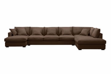 Rossita Lyx 6-sits Högervänd U-formad Extra djup Soffa med Divan och Schäslong i Manchester - Mörkbrun - Products - Möbler - Soffa - U-soffa