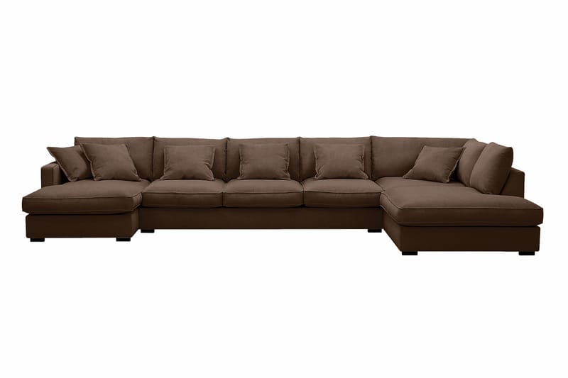 Rossita Lyx 6-sits Högervänd U-formad Extra djup Soffa med Divan och Schäslong i Manchester - Mörkbrun - Products - Möbler - Soffa - U-soffa