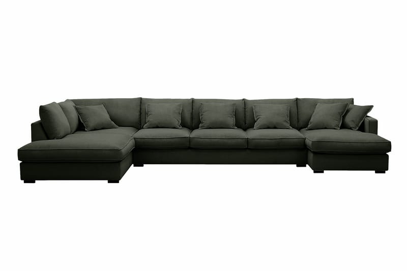 Rossita Lyx 6-sits Högervänd U-formad Extra djup Soffa med Divan och Schäslong i Manchester, Mörkgrön