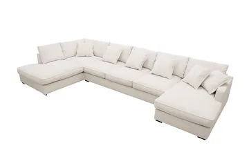 Rossita Lyx 6-sits Högervänd U-formad Extra djup Soffa med Divan och Schäslong i Manchester - Naturvit - Products - Möbler - Soffa - U-soffa