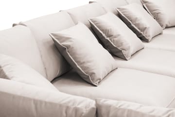 Rossita Lyx 6-sits Högervänd U-formad Extra djup Soffa med Divan och Schäslong i Sammet - Beige - Products - Möbler - Soffa - Sammetssoffa