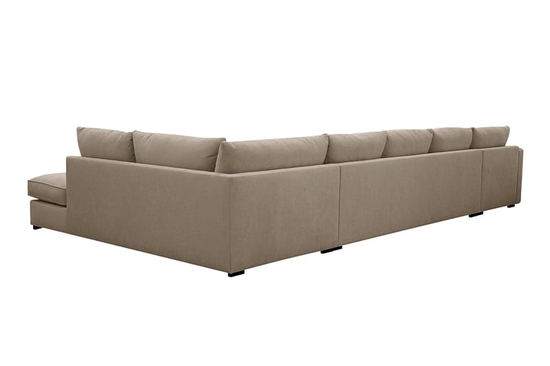Rossita Lyx 6-sits Högervänd U-formad Extra djup Soffa med Divan och Schäslong i Tyg - Brun - Products - Möbler - Soffa - U-soffa