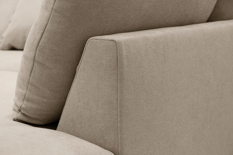 Rossita Lyx 6-sits Högervänd U-formad Extra djup Soffa med Divan och Schäslong i Tyg - Brun - Products - Möbler - Soffa - U-soffa