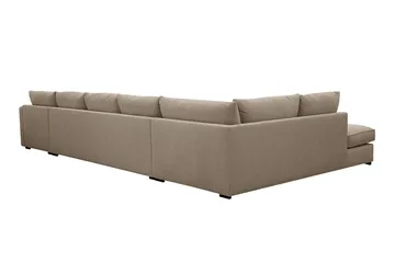 Rossita Lyx 6-sits Högervänd U-formad Extra djup Soffa med Divan och Schäslong i Tyg - Brun - Products - Möbler - Soffa - U-soffa
