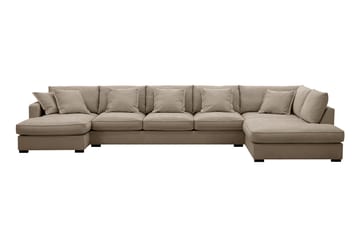Rossita Lyx 6-sits Högervänd U-formad Extra djup Soffa med Divan och Schäslong i Tyg - Brun - Products - Möbler - Soffa - U-soffa