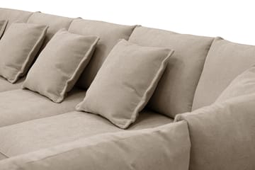 Rossita Lyx 6-sits Högervänd U-formad Extra djup Soffa med Divan och Schäslong i Tyg - Brun - Products - Möbler - Soffa - U-soffa