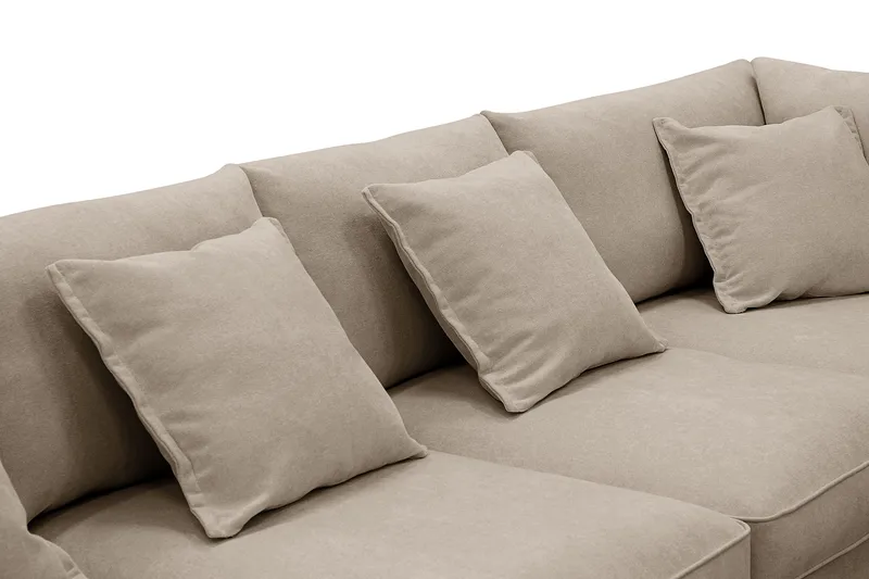 Rossita Lyx 6-sits Högervänd U-formad Extra djup Soffa med Divan och Schäslong i Tyg - Brun - Products - Möbler - Soffa - U-soffa