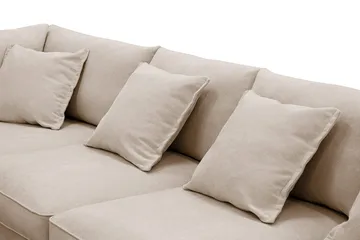 Rossita Lyx 6-sits Högervänd U-formad Extra djup Soffa med Divan och Schäslong i Tyg - Ljusbrun - Products - Möbler - Soffa - U-soffa