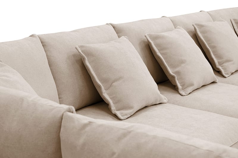 Rossita Lyx 6-sits Högervänd U-formad Extra djup Soffa med Divan och Schäslong i Tyg - Ljusbrun - Products - Möbler - Soffa - U-soffa