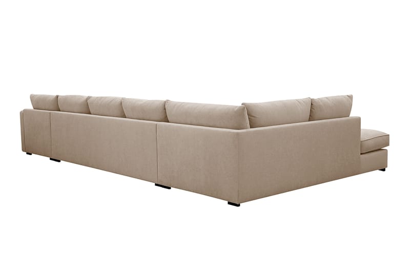 Rossita Lyx 6-sits Högervänd U-formad Extra djup Soffa med Divan och Schäslong i Tyg - Ljusbrun - Products - Möbler - Soffa - U-soffa