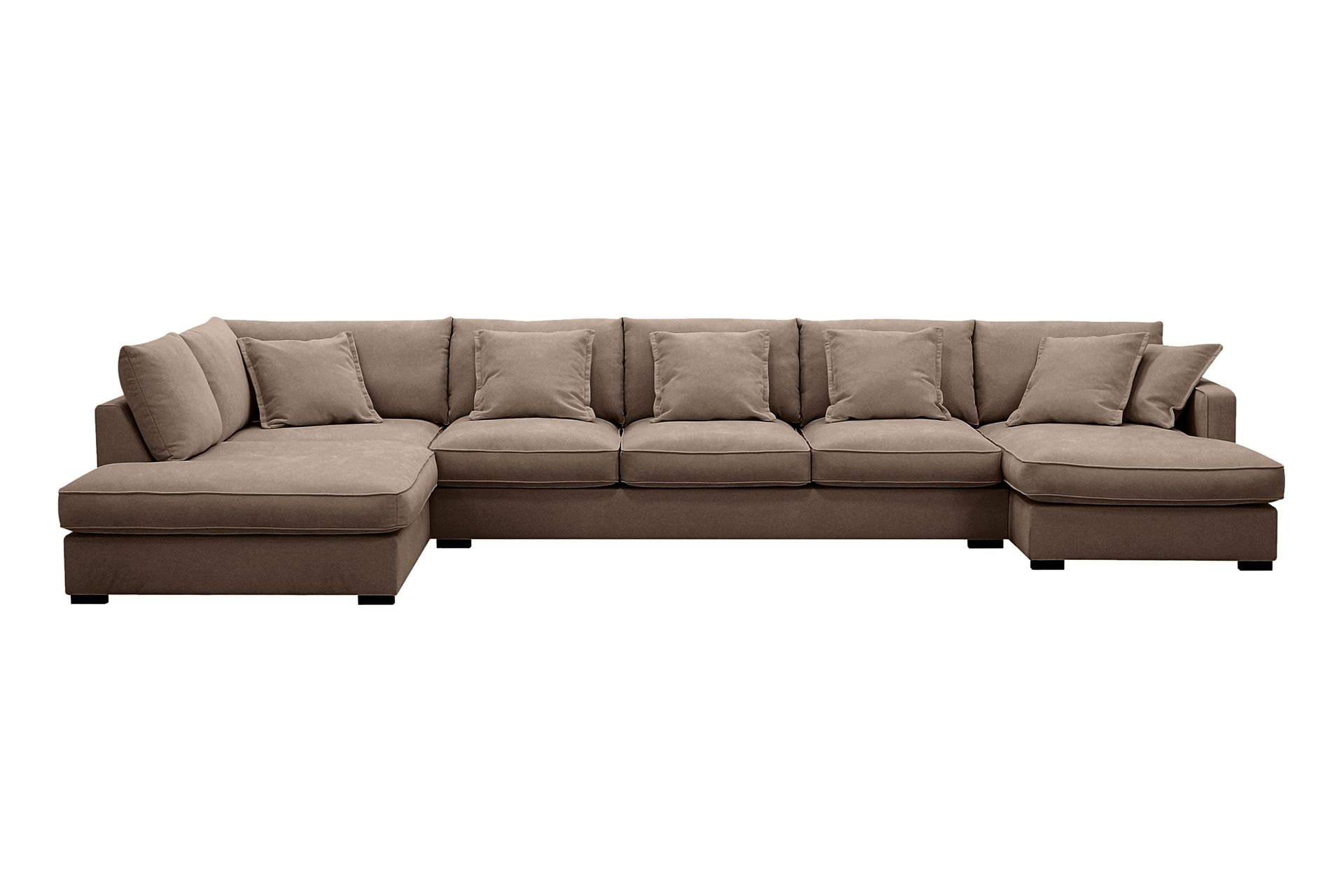 Rossita Lyx 6-sits Högervänd U-formad Extra djup Soffa med Divan och Schäslong i Tyg