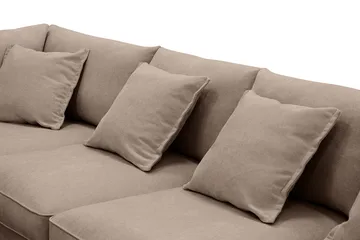 Rossita Lyx 6-sits Högervänd U-formad Extra djup Soffa med Divan och Schäslong i Tyg - Mörkbrun - Products - Möbler - Soffa - U-soffa