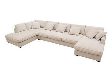Rossita Lyx 6-sits Vänstervänd U-formad Extra djup Soffa med Divan och Schäslong i Chenille - Beige - Products - Möbler - Soffa - U-soffa