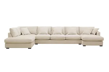 Rossita Lyx 6-sits Vänstervänd U-formad Extra djup Soffa med Divan och Schäslong i Chenille - Beige - Products - Möbler - Soffa - U-soffa