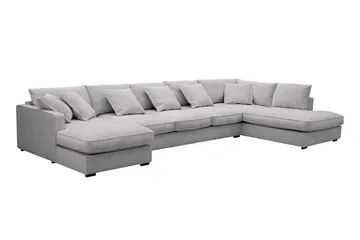 Rossita Lyx 6-sits Vänstervänd U-formad Extra djup Soffa med Divan och Schäslong i Chenille - Grå - Products - Möbler - Soffa - U-soffa