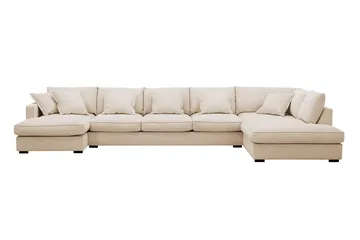 Rossita Lyx 6-sits Vänstervänd U-formad Extra djup Soffa med Divan och Schäslong i Manchester - Beige - Products - Möbler - Soffa - U-soffa