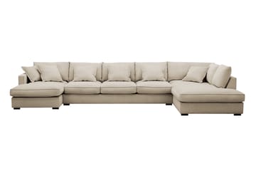 Rossita Lyx 6-sits Vänstervänd U-formad Extra djup Soffa med Divan och Schäslong i Manchester - Kräm - Products - Möbler - Soffa - U-soffa