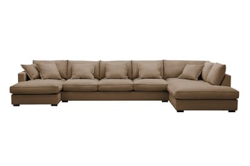 Rossita Lyx 6-sits Vänstervänd U-formad Extra djup Soffa med Divan och Schäslong i Manchester - Ljusbrun - Products - Möbler - Soffa - U-soffa