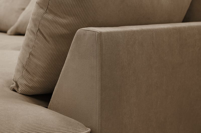 Rossita Lyx 6-sits Vänstervänd U-formad Extra djup Soffa med Divan och Schäslong i Manchester - Ljusbrun - Products - Möbler - Soffa - U-soffa